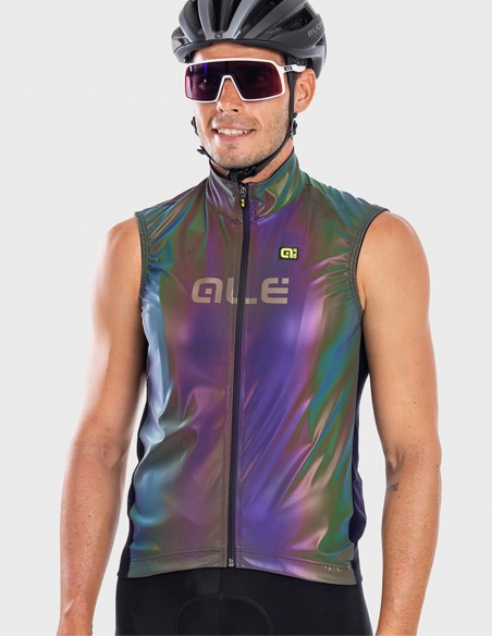 Kamizelka rowerowa męska Alé Cycling Klimatik Guscio Iridescent Reflective