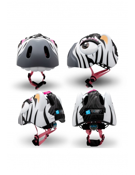 Kask rowerowy Crazy Safety Zebra LED