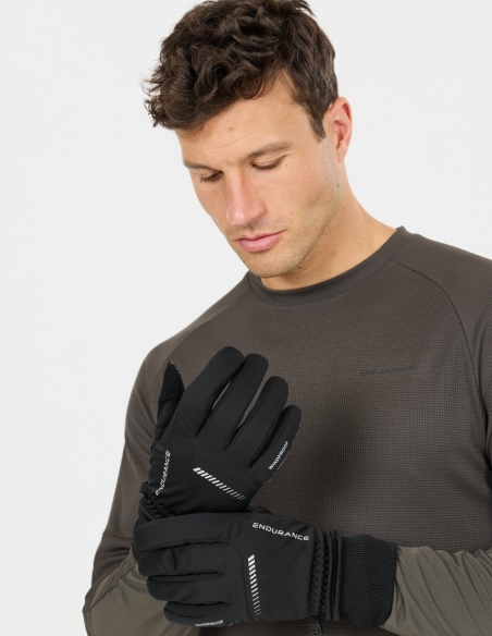Rękawiczki zimowe Endurance Slaten Thermal z ociepliną PrimaLoft, czarny, na modelu, przód