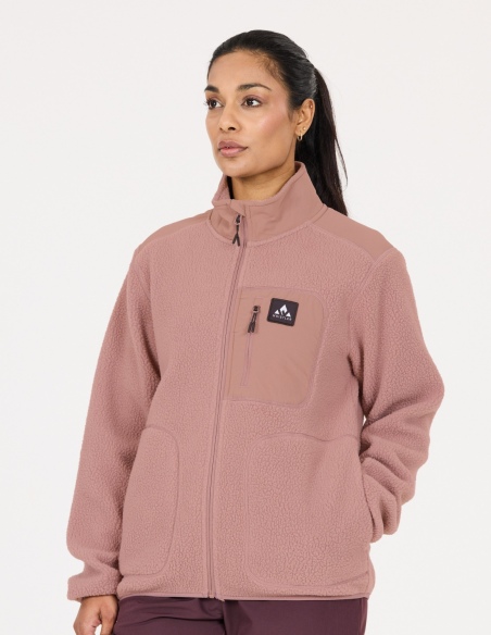 Bluza polarowa damska Whistler Felis, róż, na modelu, przód
