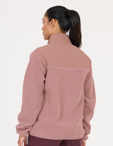 Bluza polarowa damska Whistler Felis, róż, na modelu, tył