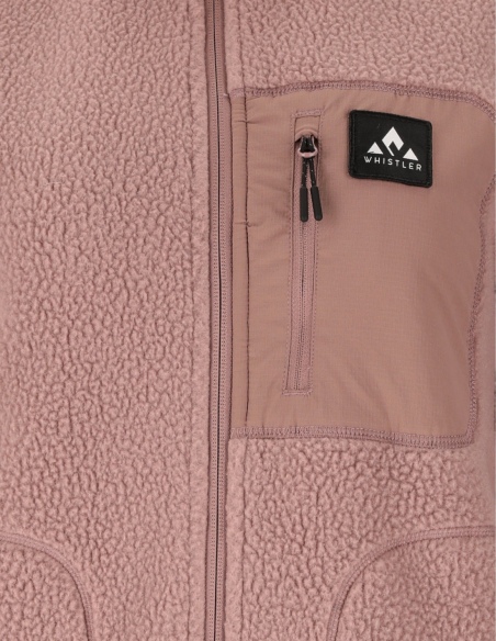 Bluza polarowa damska Whistler Felis, róż, detal