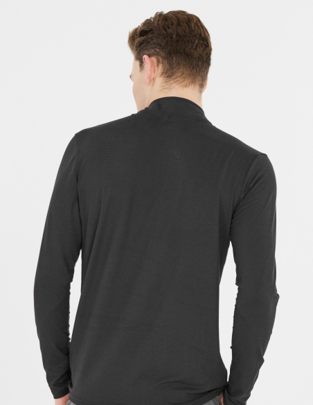 Bluza biegowa męska Endurance Armin Midlayer z zamkiem do połowy, czarny, tył