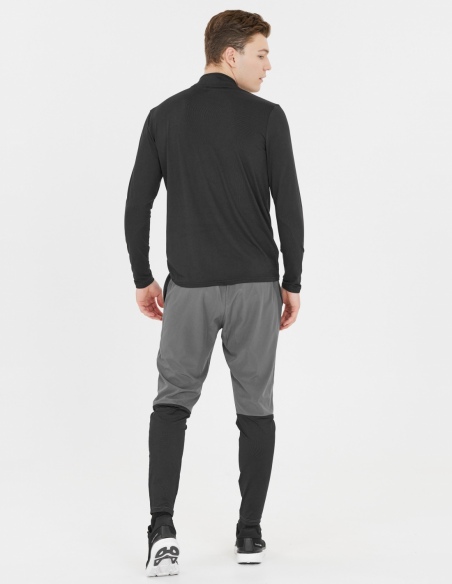Bluza biegowa męska Endurance Armin Midlayer z zamkiem do połowy, czarny, tył
