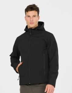 Męska kurtka softshell Whistler Frontier z kapturem i membraną, czarny, przód