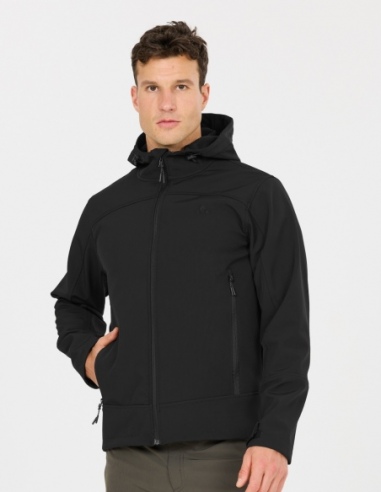 Męska kurtka softshell Whistler Frontier z kapturem i membraną, czarny, przód