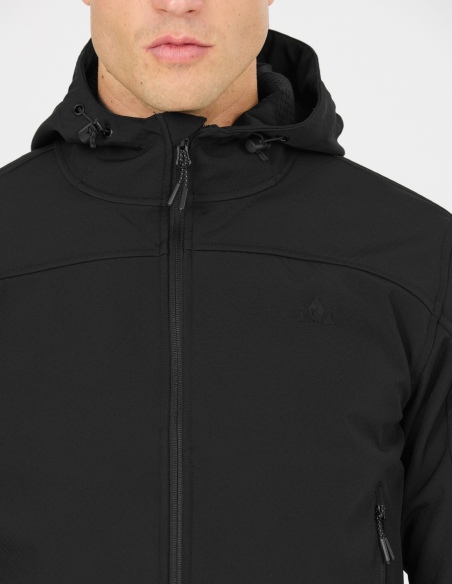 Męska kurtka softshell Whistler Frontier z kapturem i membraną, czarny, detal