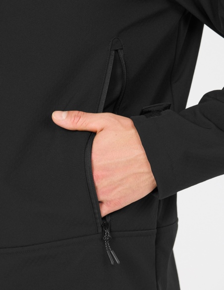 Męska kurtka softshell Whistler Frontier z kapturem i membraną, czarny, detal