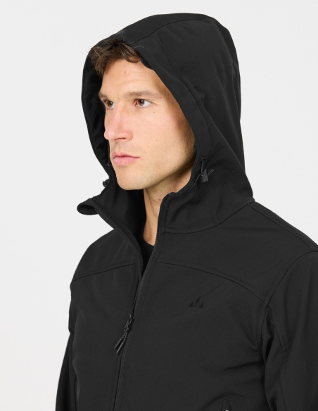 Męska kurtka softshell Whistler Frontier z kapturem i membraną, czarny, detal