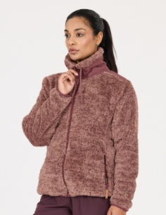 Bluza polarowa damska Whistler Mossi z polaru pile, liliowy, na modelu, przód