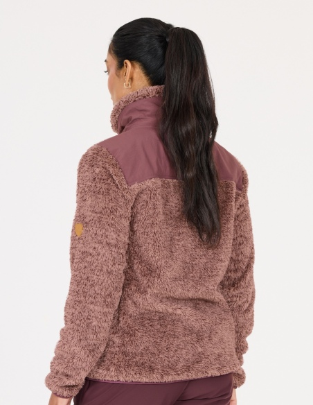 Bluza polarowa damska Whistler Mossi z polaru pile, liliowy, na modelu, tył