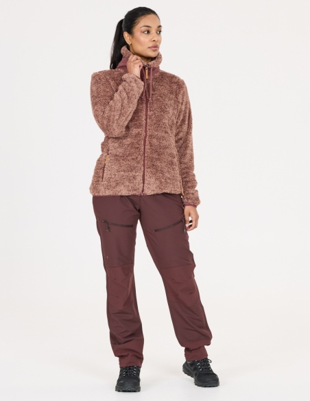 Bluza polarowa damska Whistler Mossi z polaru pile, liliowy, na modelu, przód