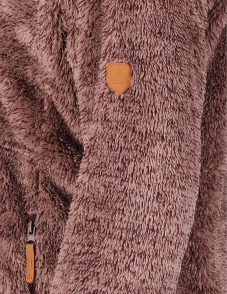 Bluza polarowa damska Whistler Mossi z polaru pile, liliowy, detal