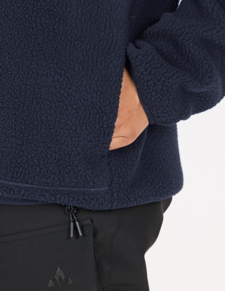 Bluza polarowa damska Whistler Felis, niebieski, na modelu, detal