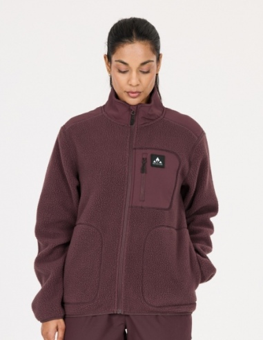Bluza polarowa damska Whistler Felis, czerwony, na modelu, przód