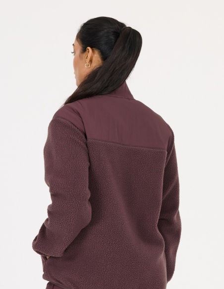Bluza polarowa damska Whistler Felis, czerwony, na modelu, tył