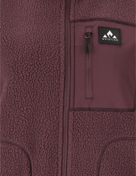 Bluza polarowa damska Whistler Felis, czerwony, detal