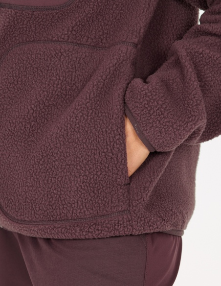 Bluza polarowa damska Whistler Felis, czerwony, na modelu, detal