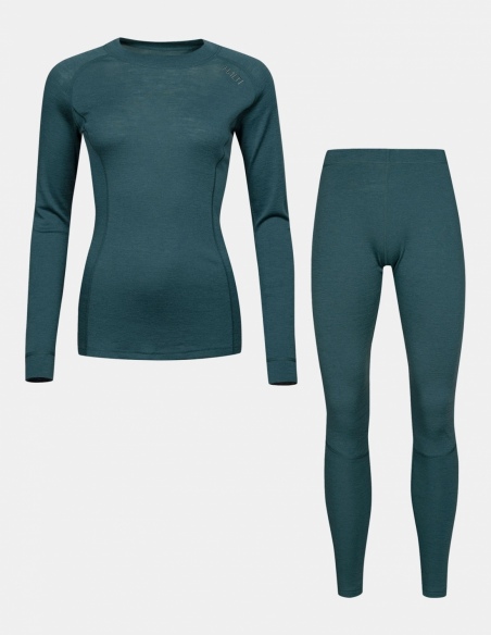 Komplet termoaktywny damski Halti Hossa II Merino, zielony, przód