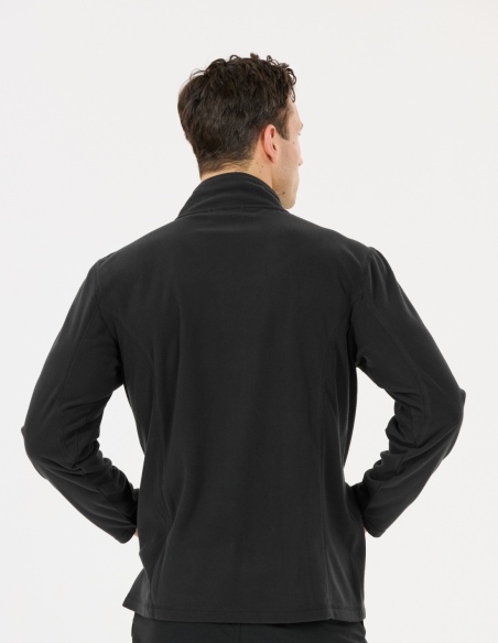 Bluza polarowa męska Whistler Romark z pełnym zamkiem YKK, czarny, na modelu, tył