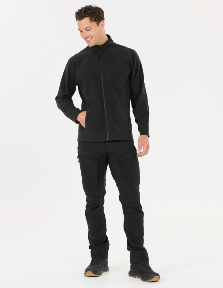 Bluza polarowa męska Whistler Romark z pełnym zamkiem YKK, czarny, przód