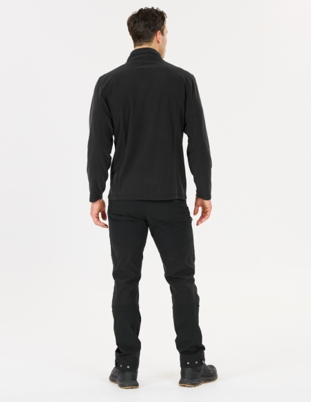 Bluza polarowa męska Whistler Romark z pełnym zamkiem YKK, czarny, na modelu, tył