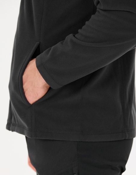 Bluza polarowa męska Whistler Romark z pełnym zamkiem YKK, czarny, detal