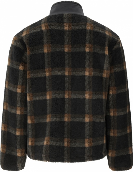 Bluza polarowa męska Whistler Carrillo z polaru teddy w kratę, czarny, tył