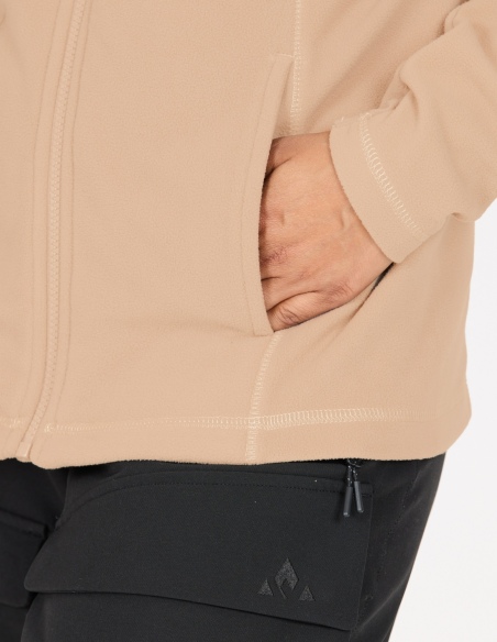 Bluza polarowa damska Whistler Romark z poliestru z recyklingu, brązowy, detal