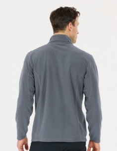 Bluza polarowa męska Whistler Romark z pełnym zamkiem YKK, szary, na modelu, przód 2