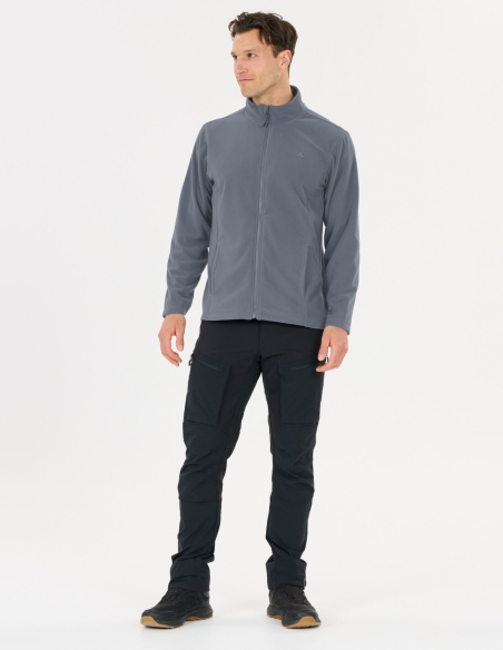 Bluza polarowa męska Whistler Romark z pełnym zamkiem YKK, szary, na modelu, przód