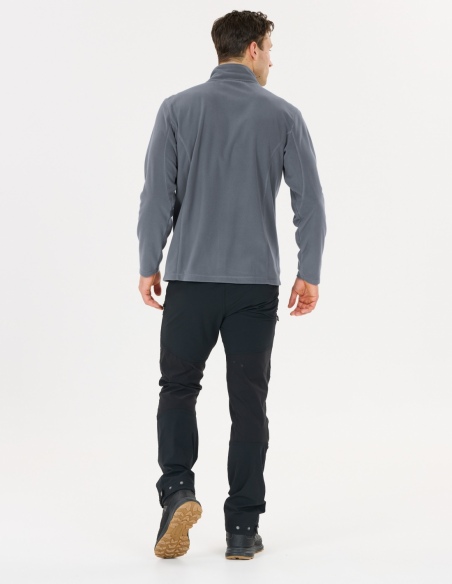 Bluza polarowa męska Whistler Romark z pełnym zamkiem YKK, szary, na modelu, tył