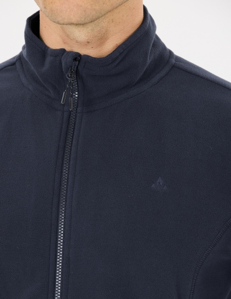 Bluza polarowa męska Whistler Romark z pełnym zamkiem YKK, niebieski, detal