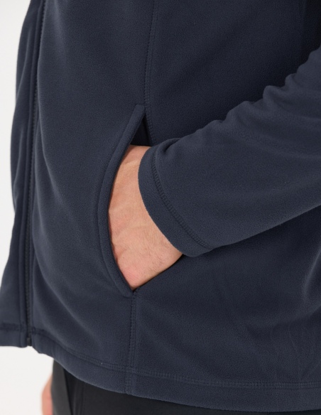Bluza polarowa męska Whistler Romark z pełnym zamkiem YKK, niebieski, detal