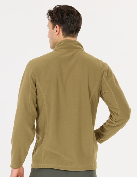Bluza polarowa męska Whistler Romark z pełnym zamkiem YKK, zielony, na modelu, tył