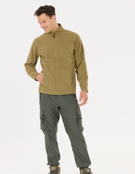 Bluza polarowa męska Whistler Romark z pełnym zamkiem YKK, zielony, przód