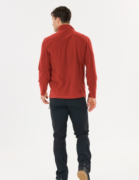 Bluza polarowa męska Whistler Romark z pełnym zamkiem YKK, brązowy, na modelu, tył