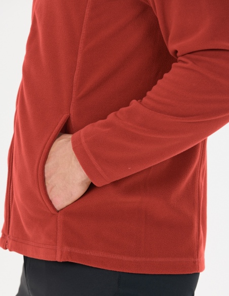 Bluza polarowa męska Whistler Romark z pełnym zamkiem YKK, brązowy, detal