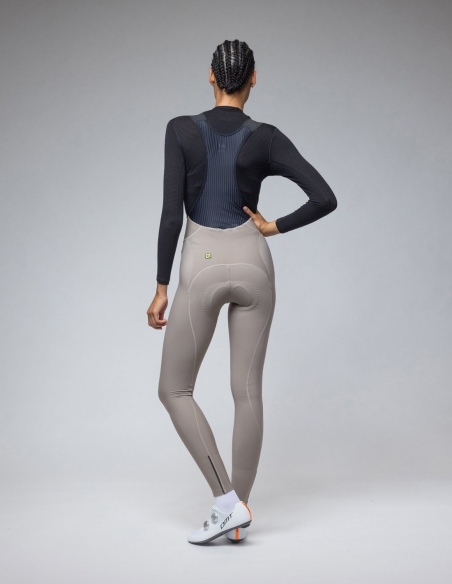 Spodnie rowerowe damskie Alé Cycling Solid Winter 2.0, szary, na modelu, tył
