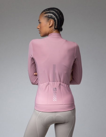 Bluza rowerowa damska Alé Cycling Solid Fondo 3.0, róż, na modelu, tył