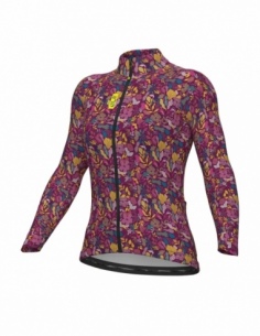 Bluza rowerowa damska Alé Cycling Solid Flowery, różowy, przód