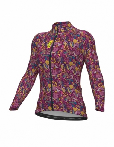 Bluza rowerowa damska Alé Cycling Solid Flowery, różowy, przód