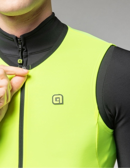 Kamizelka rowerowa męska Alé Cycling PR-E Thermo 2.0, żółty, na modelu, przód