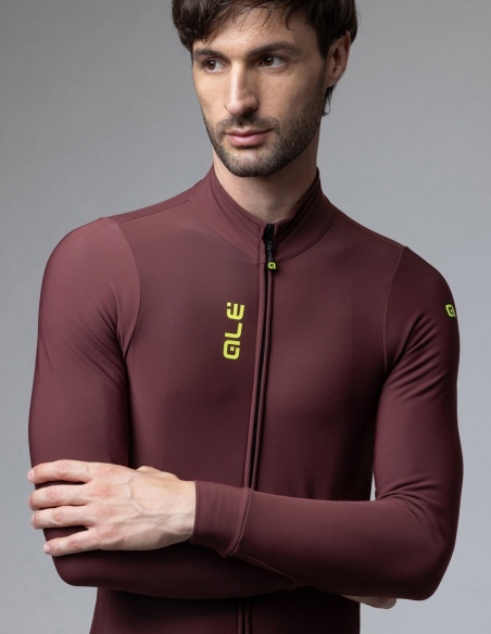 Bluza rowerowa męska Alé Cycling Solid Fondo 3.0, zielony, na modelu, przód