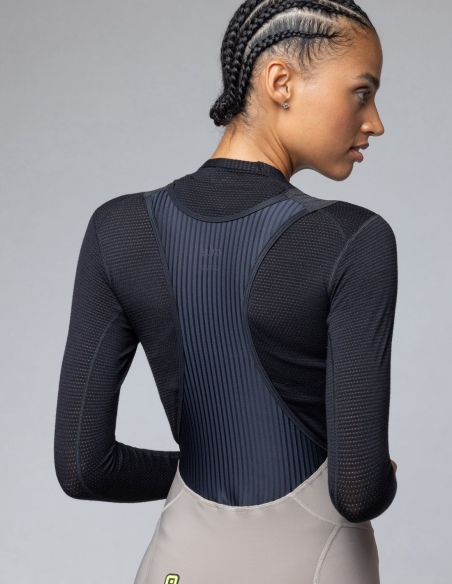 Spodnie rowerowe damskie Alé Cycling Solid Winter 2.0, szary, na modelu, przód