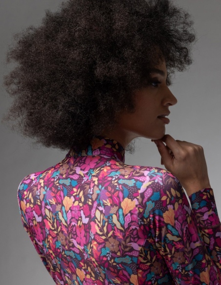 Bluza rowerowa damska Alé Cycling Solid Flowery, różowy, na modelu, przód