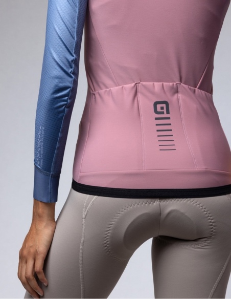 Kamizelka rowerowa damska Alé Cycling PR-E Thermo 2.0, róż, na modelu, przód