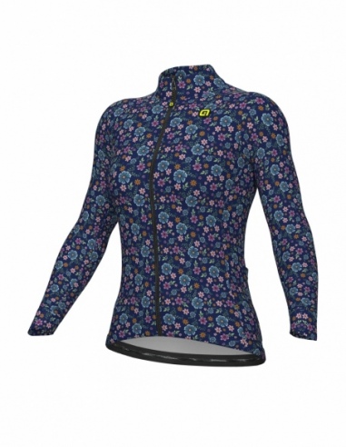 Bluza rowerowa damska Alé Cycling Solid Flowery, niebieski, przód