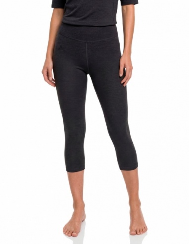 Legginsy termoaktywne 3/4 merino damskie Schöffel Luterra, czarny, przód