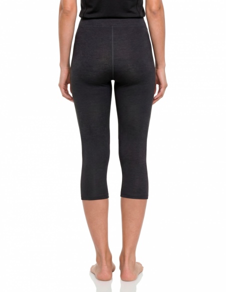 Legginsy termoaktywne 3/4 merino damskie Schöffel Luterra, czarny, na modelu, tył